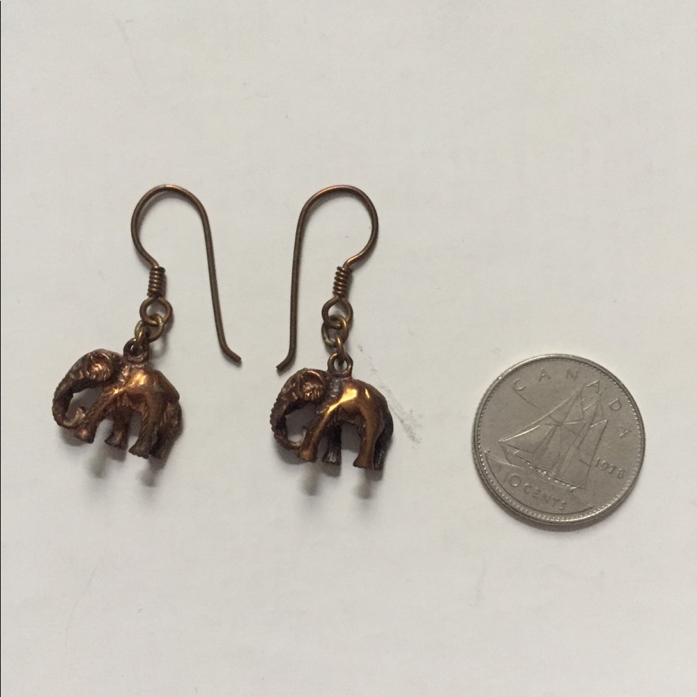 Bronze elephant earrings